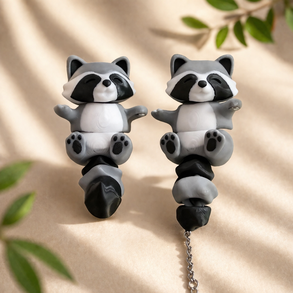 Coonie el mapache – Figura articulada / Llavero coleccionable ✨