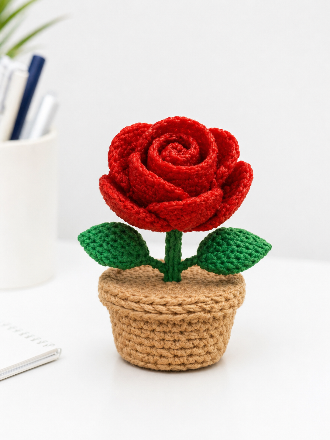 Materitas de Amor – Rosa Decorativa en Maceta Impresión 3D